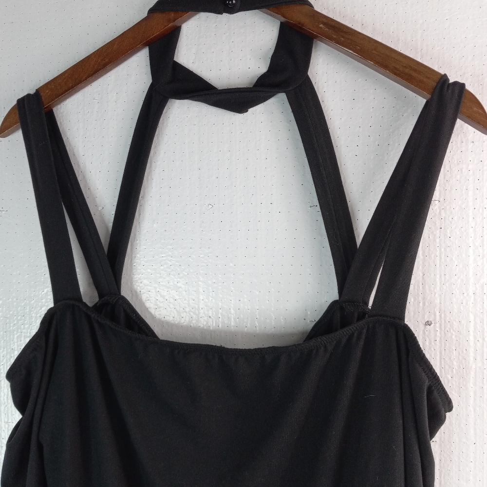 Day&Night 2X Long Sleeved Choker Strappy Cold Shoulder Body Suit in Black - Picture 3 of 15